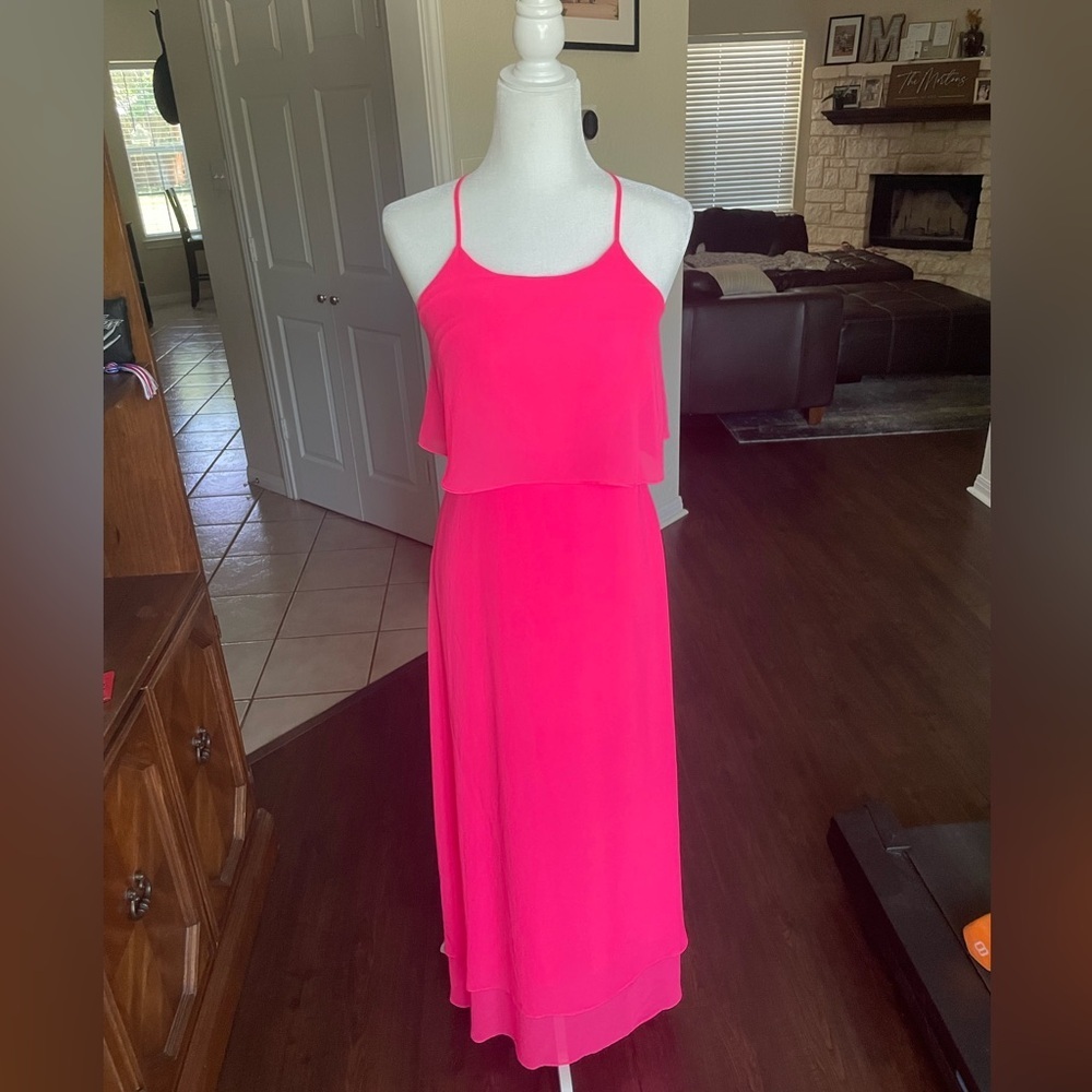 Gianni Bini hot pink maxi dress size 2